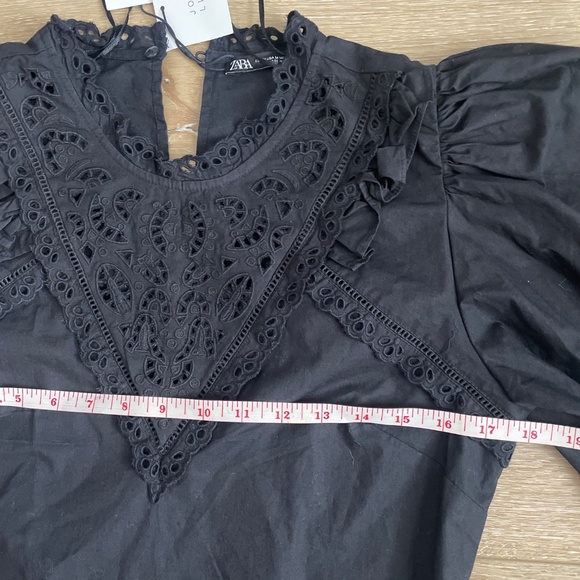 NWT ZARA Voluminous Sleeve Poplin Mini Dress Size M - Picture 9 of 15